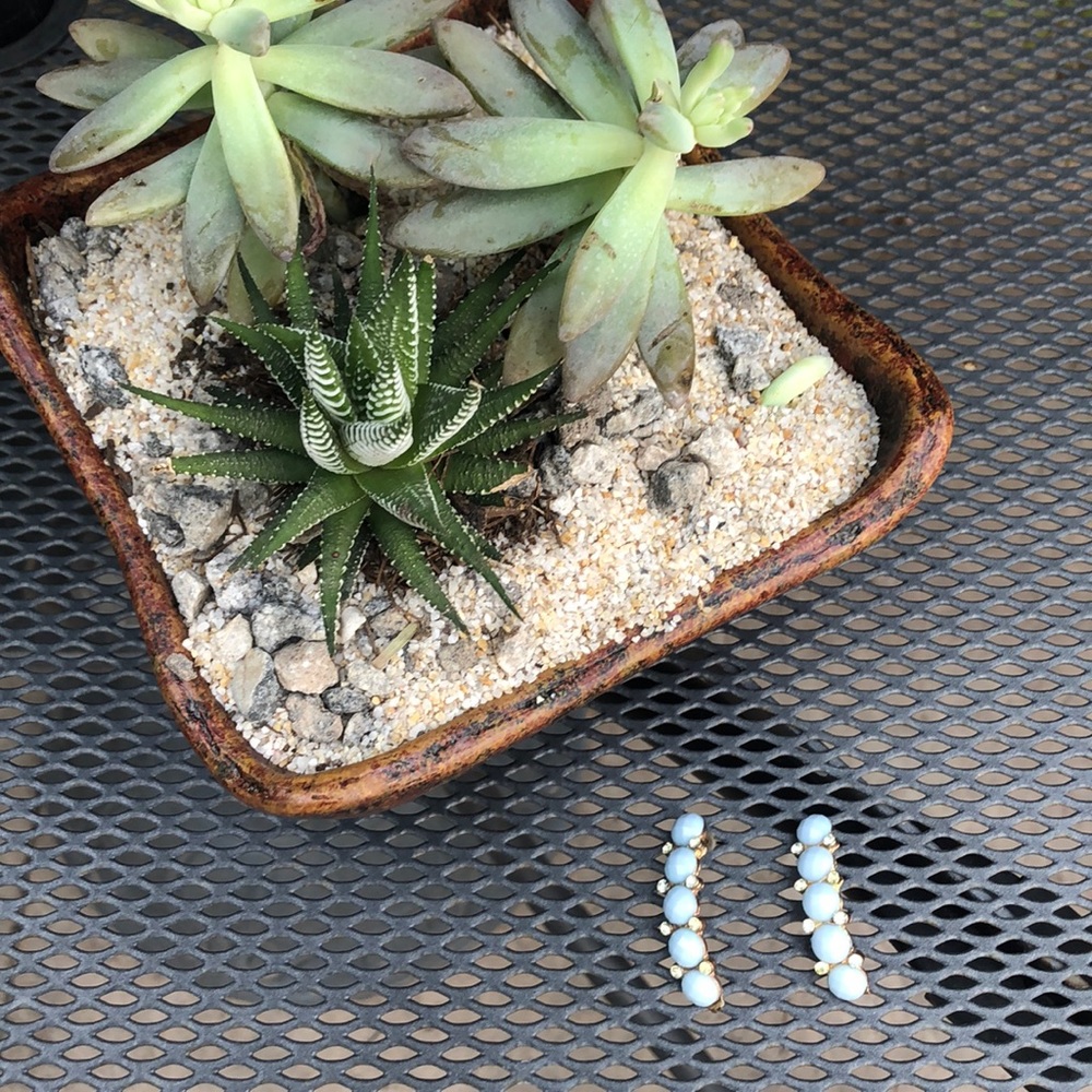 ☀️ Pastel Blue and Silver Earrings